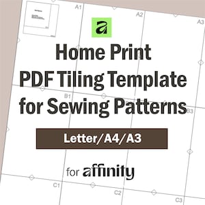 Affinity Designer用タイルPDFパターンテンプレート | 自宅で印刷できる裁縫パターン | A4 A3レターサイズ