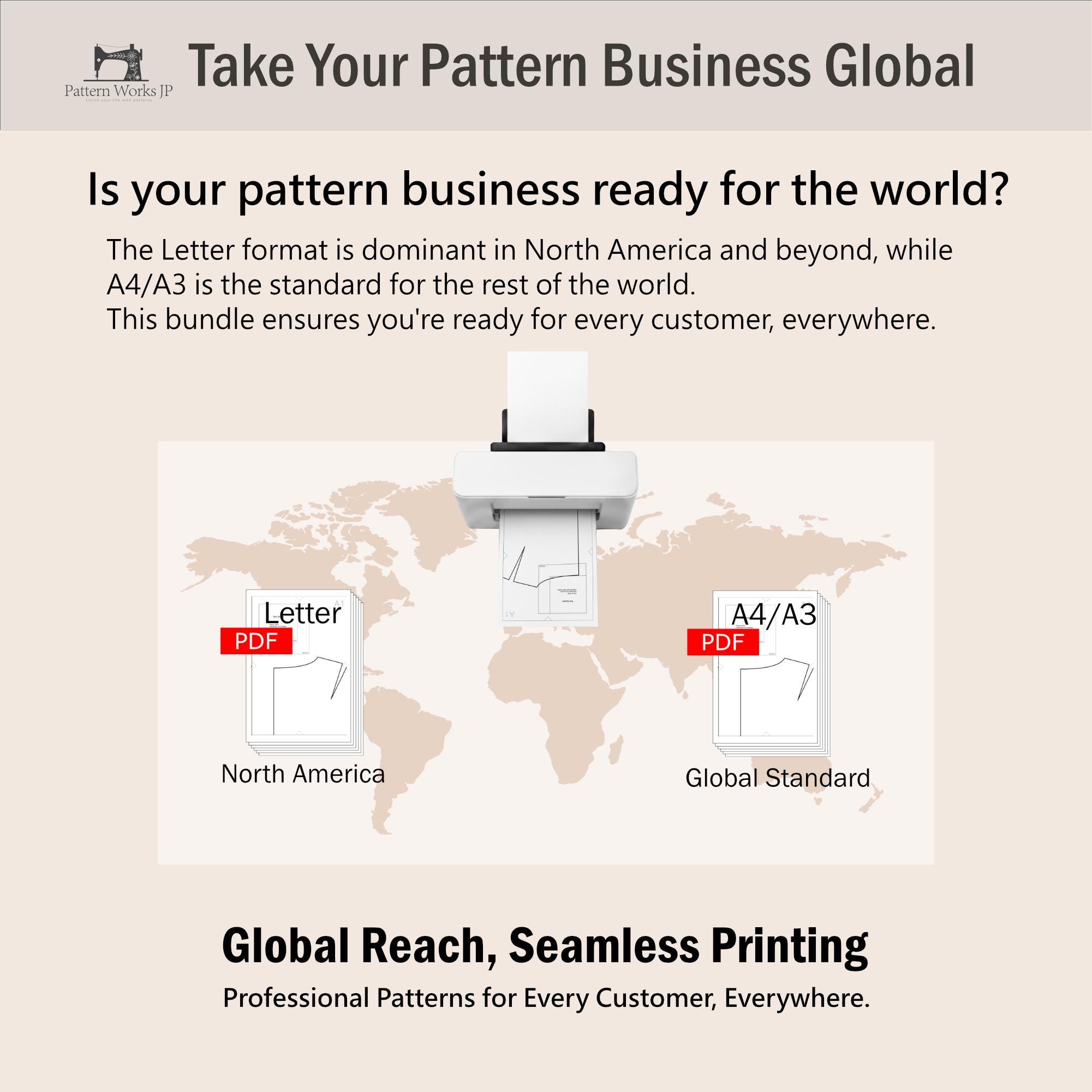 Tiled PDF Pattern Template for Affinity Designer | Print at Home Sewing ...