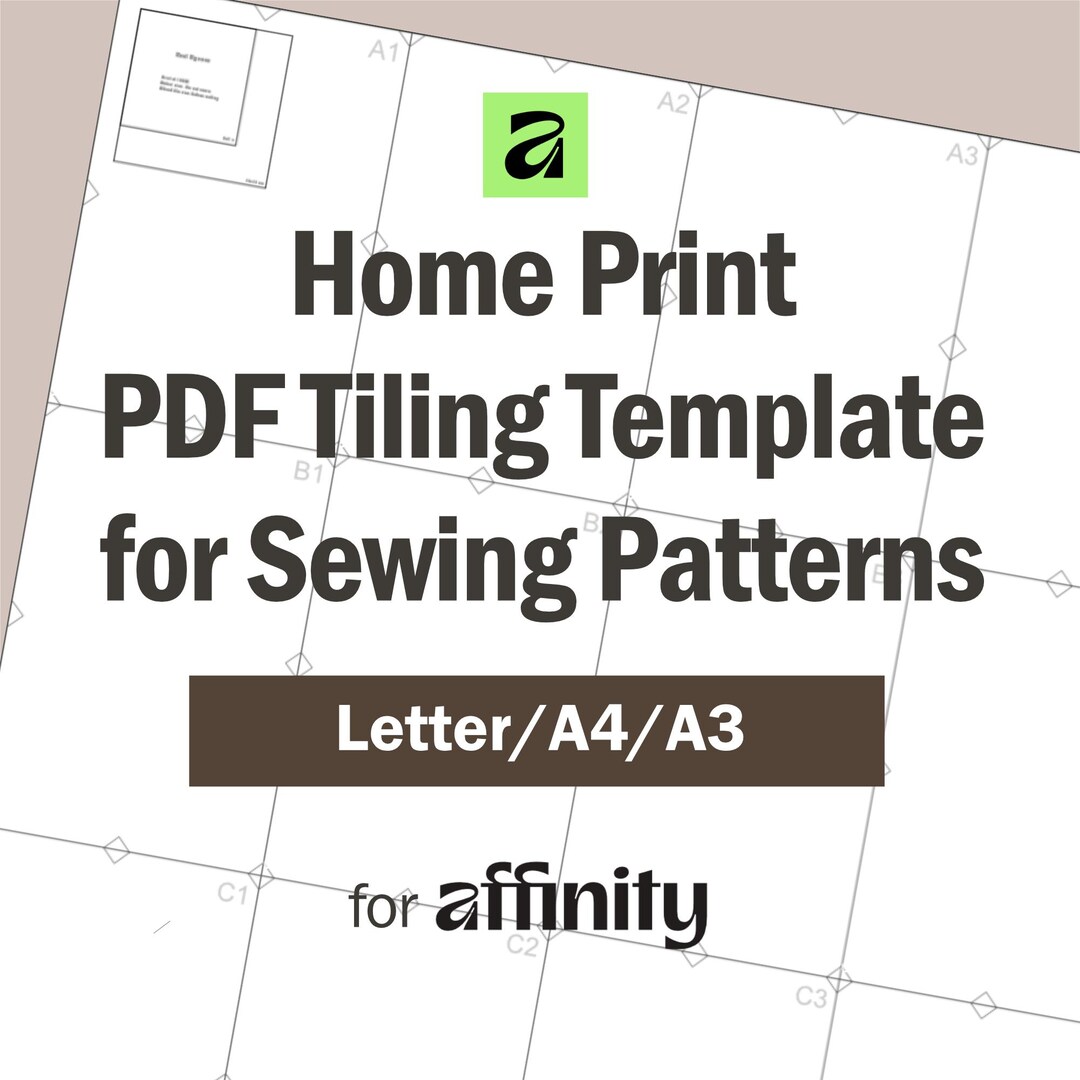 Tiled PDF Pattern Template for Affinity Designer | Print at Home Sewing ...
