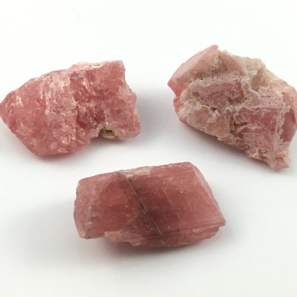 Rhodochrosite Raw Crystals | Parcel lot of 3 | Loose Raw Gemstones