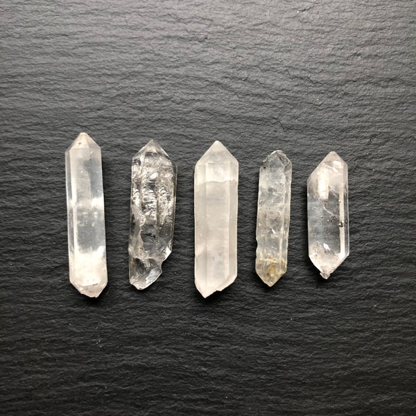 5 Black Phantom Tibetan Quartz Crystals | Lot of 5