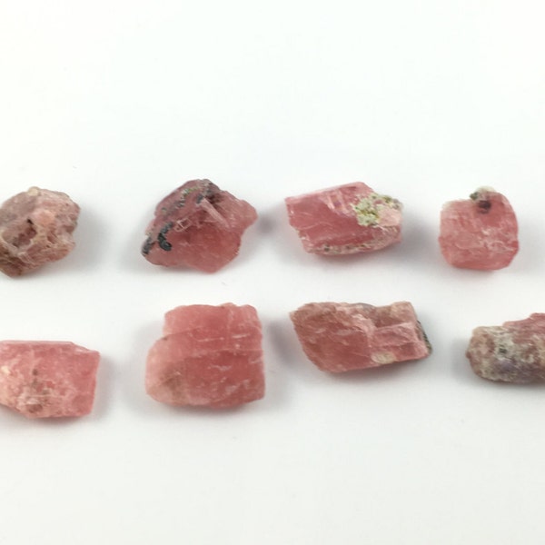 Rhodochrosite Raw Crystals | Parcel lot of 8 | Loose Raw Gemstones