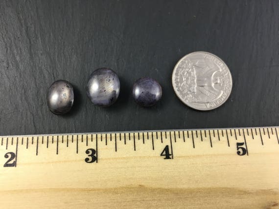 Cabochons en pierre semi-précieuse semi-précieuse semi-précieuse Star Sapphire | lot de 3 373246 Cabochons en pierre semi-précieuse semi-précieuse semi-précieuse Star Sapphire | lot de 3 373246