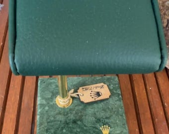 Exclusive NOS Vintage 1970s Rolex Marble & Leather Single Watch Display Stand