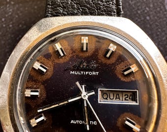 Vintage Mido Multifort Automatic 1970s – Rare Tropical Dial – Serviced Swiss Watch