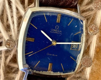 1969 Omega Geneve Blue Automatic Watch – Vintage Swiss Timepiece (Serviced Calibre 565)