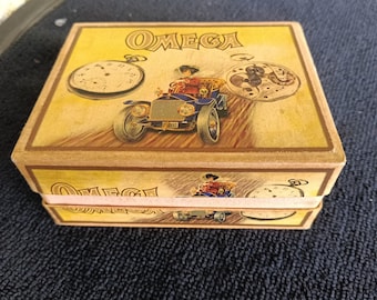Antique Omega Presentation Box: 1900s Grand Prix Paris Medals, Art Nouveau Watch Case