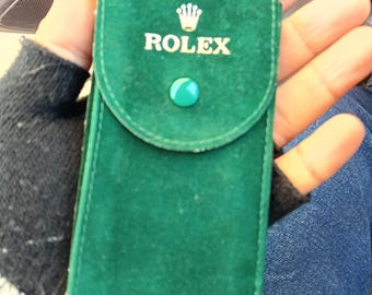 Pre-owned Rolex Service Pouch Green Suede Ref. 50006036.64 - Authentic Case