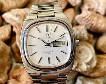 Omega Seamaster 166.0213 Automatic Watch: 1970s TV Dial, French Day-Wheel