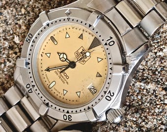 Pre-owned TAG Heuer 2000 Professional Watch: Rare Yellow Dial, Steel Case