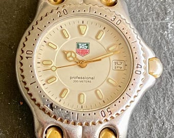TAG Heuer S/el Professional Zweifarbige Mid-Size-Uhr – Vintage-Luxusuhr aus der Schweiz