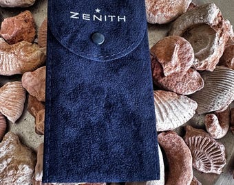 Pre-owned Zenith Navy Suede Watch Travel Pouch with Protection Insert for Retirement Achievement Milestone or Luxury Collector Gift