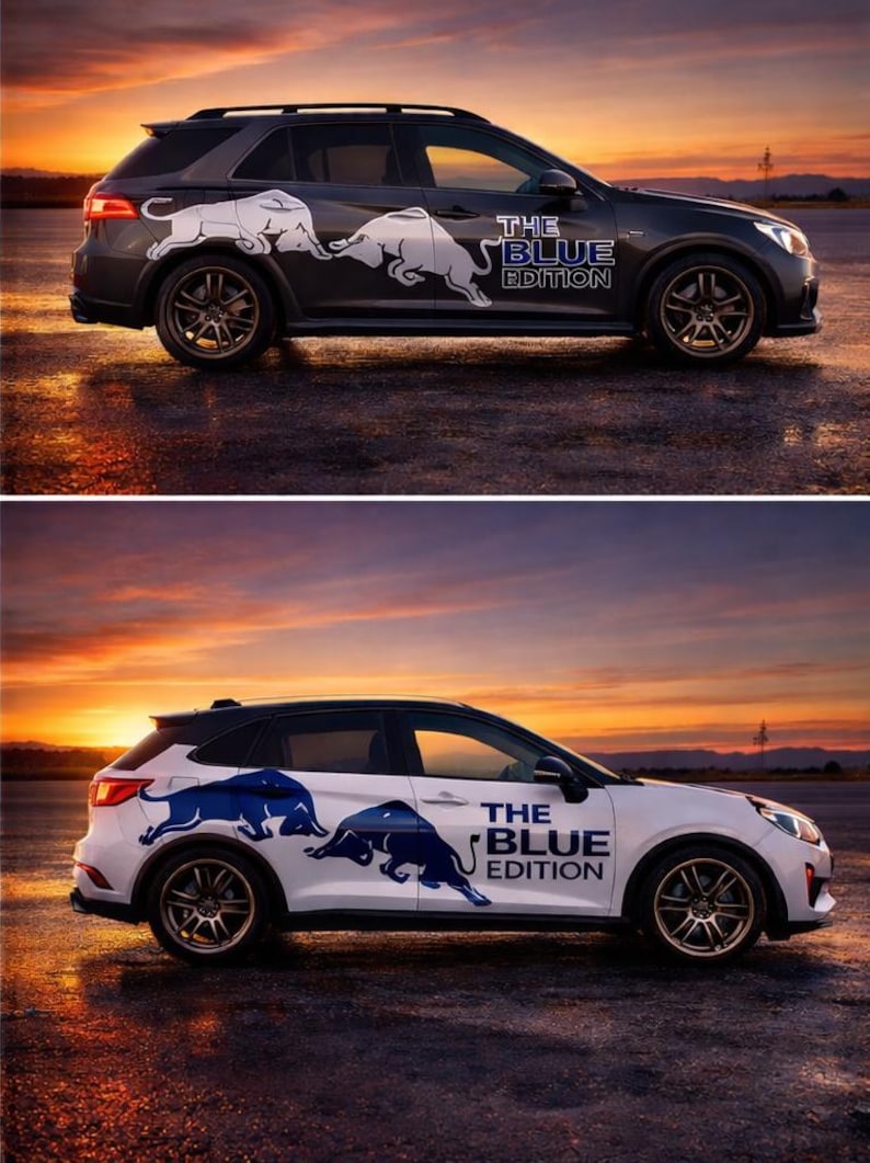 Custom Bull Style Car Vinyl Decal, Personalized Sticker (physical ...