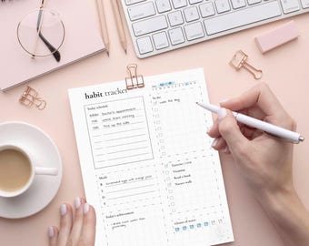 Habit Tracker Printable – Daily Wellness & Routine Tracker (A4, A5, US Letter)