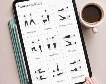 Fitness Exercise Sheet Printable – Illustrated Workout Guide for Home Fitness (A4, A5, US Letter)