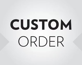 May include: A digital graphic featuring the text CUSTOM ORDER in bold, black, sans-serif capital letters centred against a light grey background. The design is clean and minimalist, utilising high-contrast typography for clear readability.