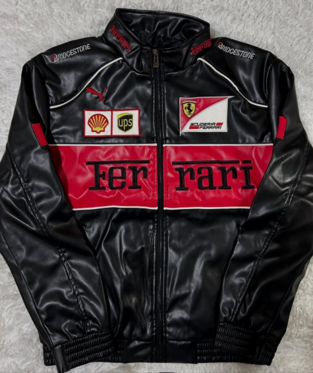 Recaro Jacket Men’s Black & Red Racing Leather Jacket – Ferrari Inspired Motorsport ...