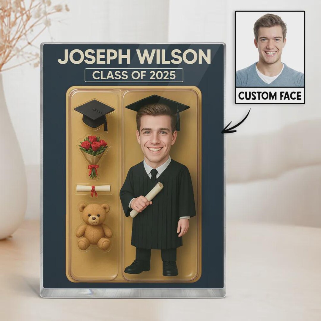 3D Effect Graduation Custom Figure Personalized Flat Rectangle Acrylic ...