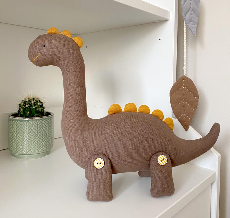 Brontosaurus Sewing Pattern: DIY Linen Dinosaur Plush Toy (PDF Pattern ...