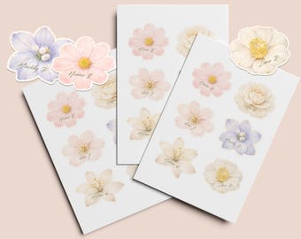 Plantilla de tarjeta de lugar floral romántica / Tarjetas de nombre imprimibles y editables / Tarjeta de boda Canva de descarga instantánea