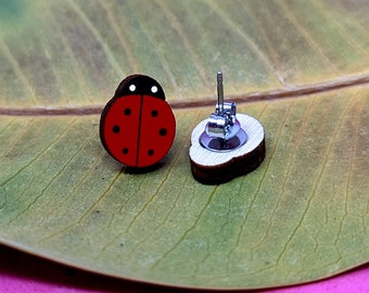 Boucles d'oreilles coccinelle, jolis bijoux coccinelle, boucles d'oreilles coccinelle