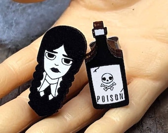 Wednesday and Poison Bottle earrings