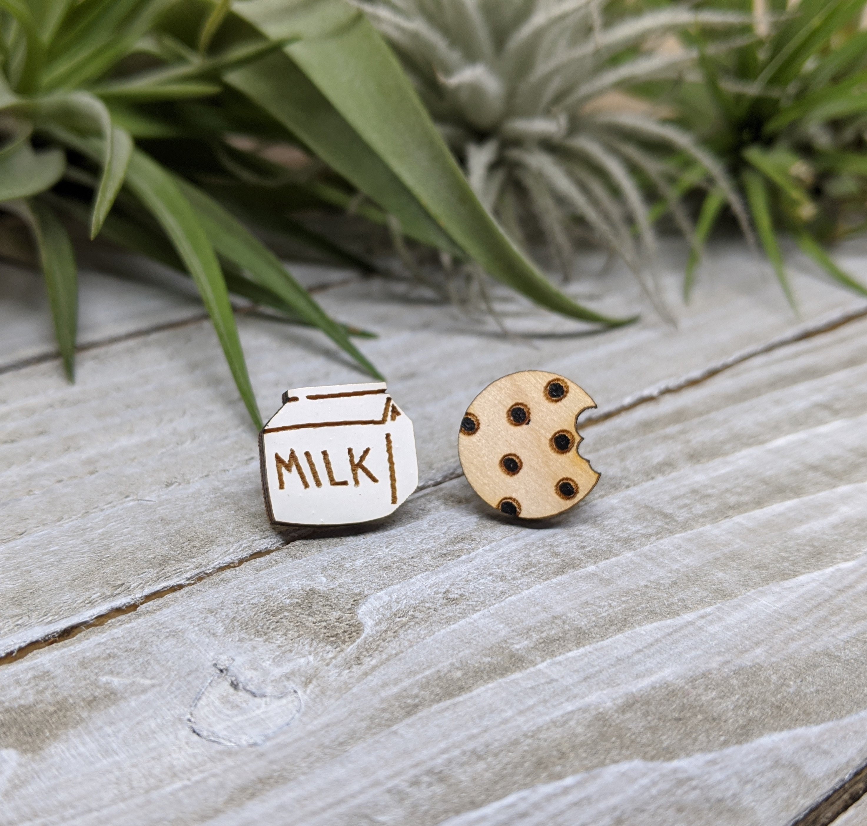Milk and Cookie Mismatched Earrings Etsy Sweden