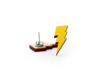Lightning Bolt Stud Earrings, Rock Music Jewelry, Storm Lover Gift