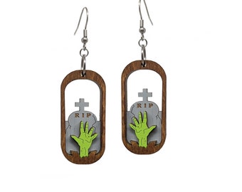 Zombie Hand Dangle Earrings: zombie jewelry