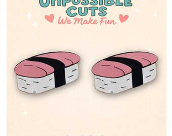 Sushi Nigiri Stud Earrings, Foodie Gift, Kawaii Jewelry, Fun Studs
