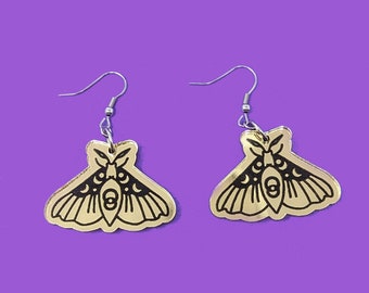 Boucles d'oreilles pendantes papillon de nuit