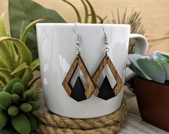 Deco Up Dangle Earrings - Geometric Earring - Statement Earring - Art Deco - gift for her