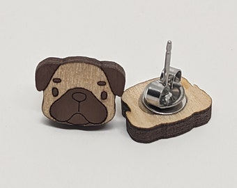 Pug Earrings | Dog Earrings | Dog Jewelry | Pug Gift | Dog Owner Gift | Pug Mom | Cute Dog Earrings