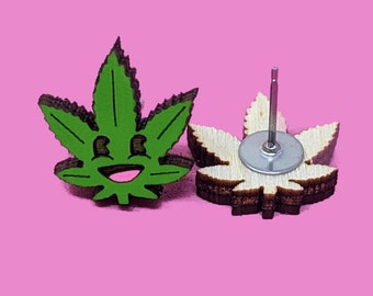 Happy Pot Leaf Earrings