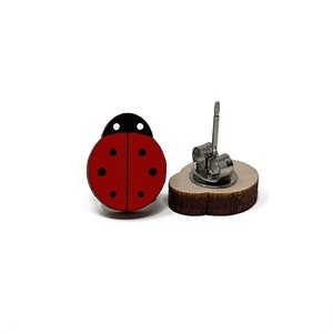 Ladybug Earrings, cute ladybug jewelry, ladybird earrings image 3