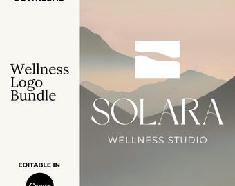 Ruhige Canva Vorlage | Bearbeitbares Wellness Logo für Spa, Yoga Studio oder Lifestyle Business