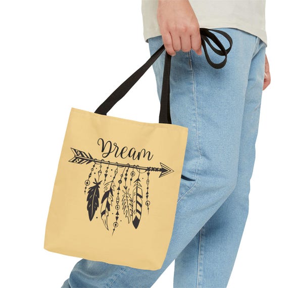 Dreamcatcher Arrow Tote Bag – Native Feather Design Shoulder Bag