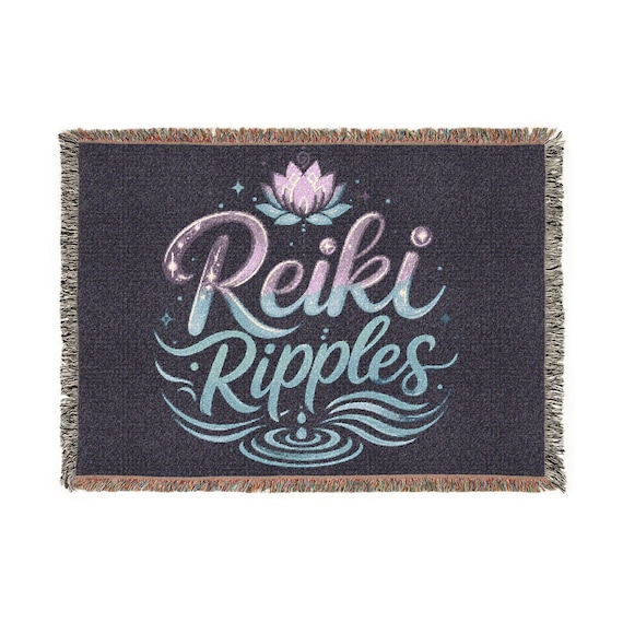 Reiki Ripples Woven Blanket | Lotus, Water Ripples, Healing Energy