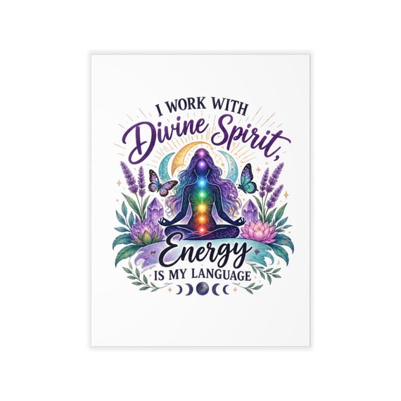 Chakra Meditation Illustration Wall Decal | Spiritual Energy Vinyl