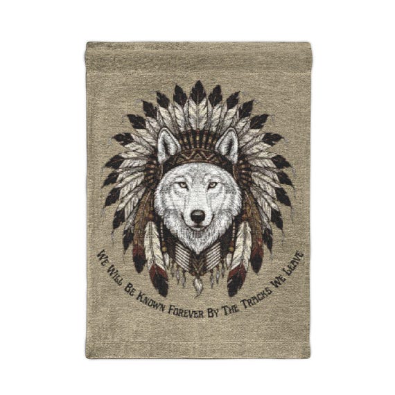 Wolf Spirit Woven Wall Tapestry/Native Inspired Wildlife Wall Hanging/Dream Catcher Design