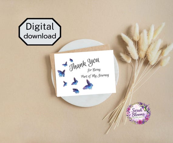 Thank You for Being Part of My Journey Reiki Card | 7x5 Printable Thank You Card | Reiki Mentor Appreciation | Digital Download