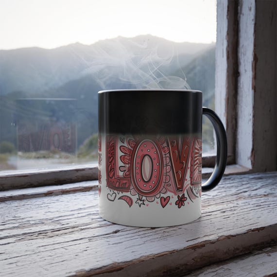Love Hearts Color Morphing Mug/Valentines Day Gift
