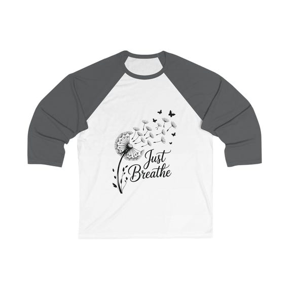 Dandelion 'Just Breathe' Baseball Tee | Relaxation, Mindfulness