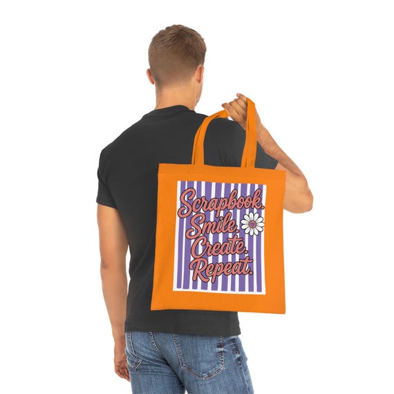 Scrapbook Smile Create Repeat Cotton Tote - Creative Memory Keeper Bag