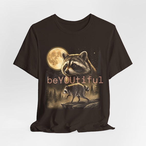 Jimothy Raccoon Moonlight Scene Tee | Forest Night Wildlife T-Shirt