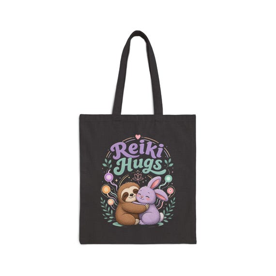 Reiki Hugs Canvas Tote/Positive Energy Reiki Bag