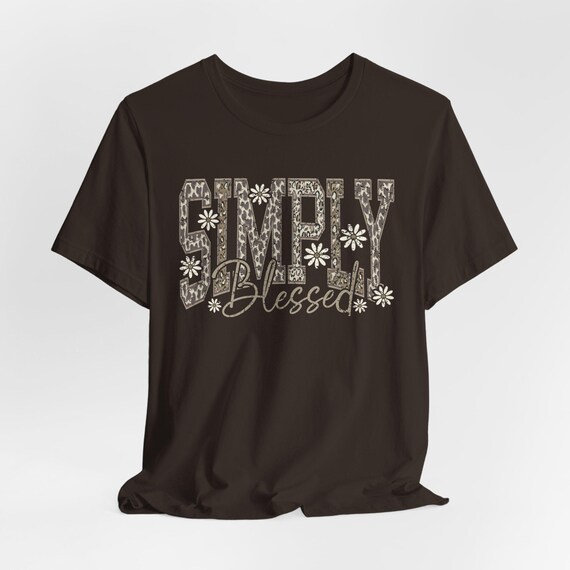 Simply Blessed floral lettering T-Shirt