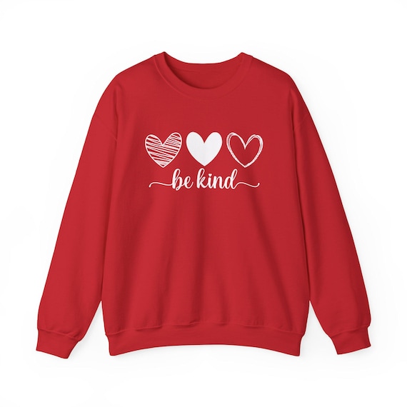 Be Kind Heart Trio Sweatshirt | Heart Script Design
