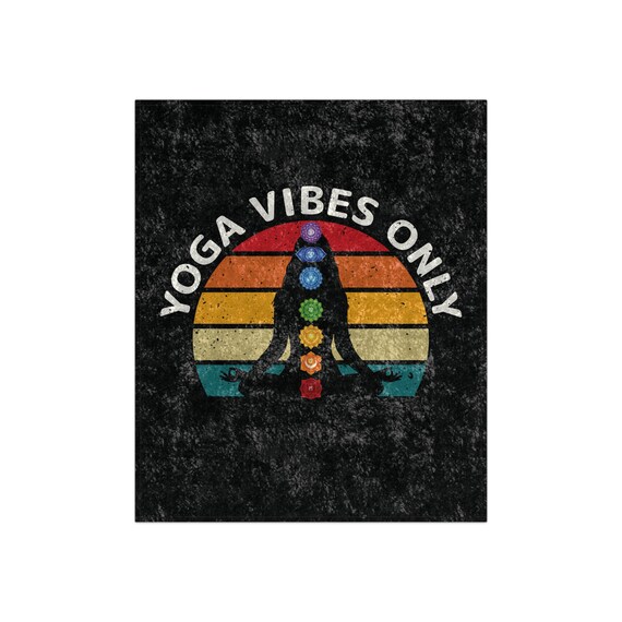 Yoga Vibes Only Crushed Velvet Blanket | Chakra Meditation Throw