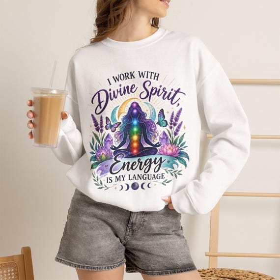 Divine Spirit Chakra Meditation Sweatshirt | Spiritual Energy Graphic